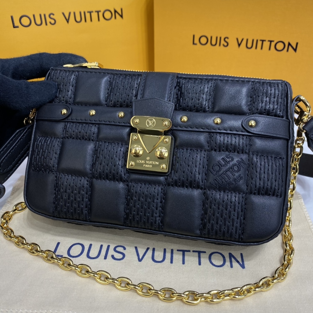 Louis Vuitton POCHETTE TROCA Shoulder Bag M59045 Black